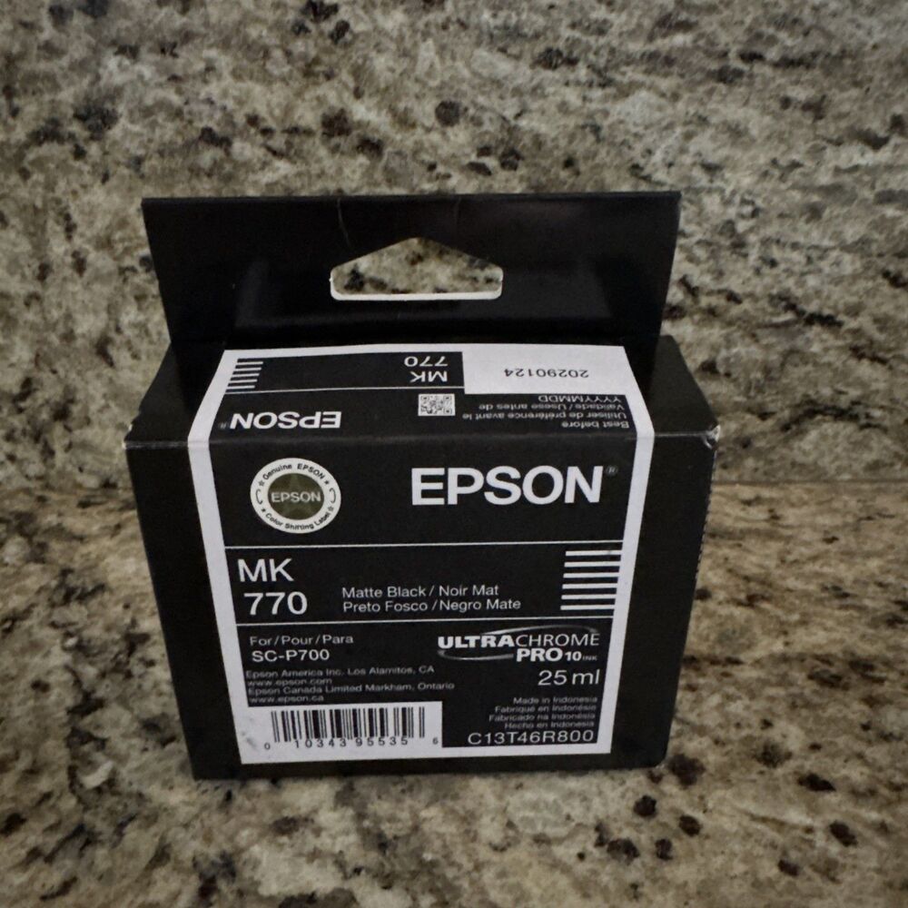 2025 GENUINE EPSON 770 MATTE BLACK T46R8 INK T770 SURECOLOR SC-P700 SEALED